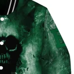 customized eastern michigan eagles skull cluster green varsity jacket best selling