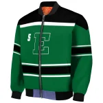 customized eastern michigan eagles stripe statement green black bomber jacket best selling