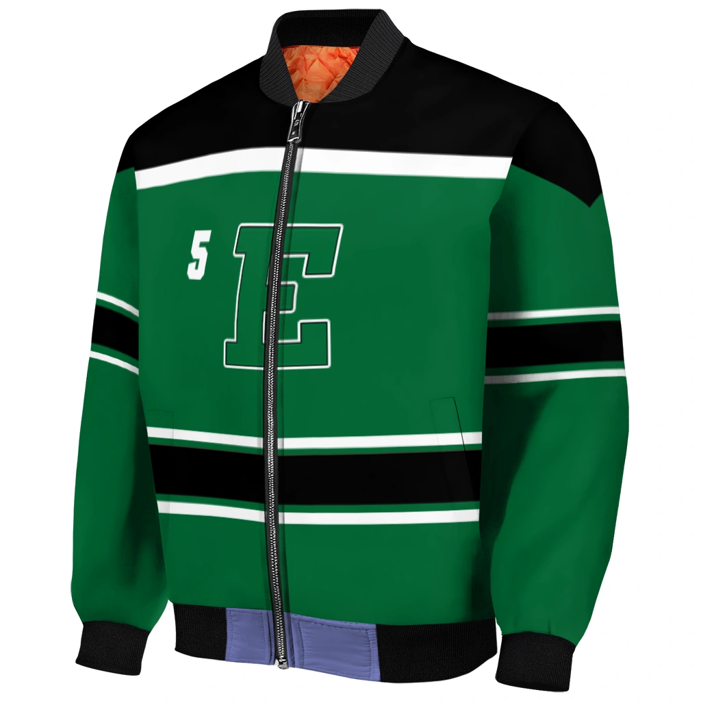 customized eastern michigan eagles stripe statement green black bomber jacket fashion forward customized eastern michigan eagles stripe statement green black bomber jacket fashion forward
