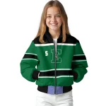 customized eastern michigan eagles stripe statement green black bomber jacket best selling