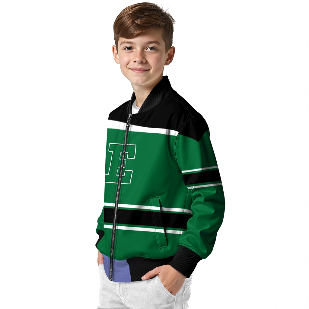 customized eastern michigan eagles stripe statement green black bomber jacket trendy customized eastern michigan eagles stripe statement green black bomber jacket trendy