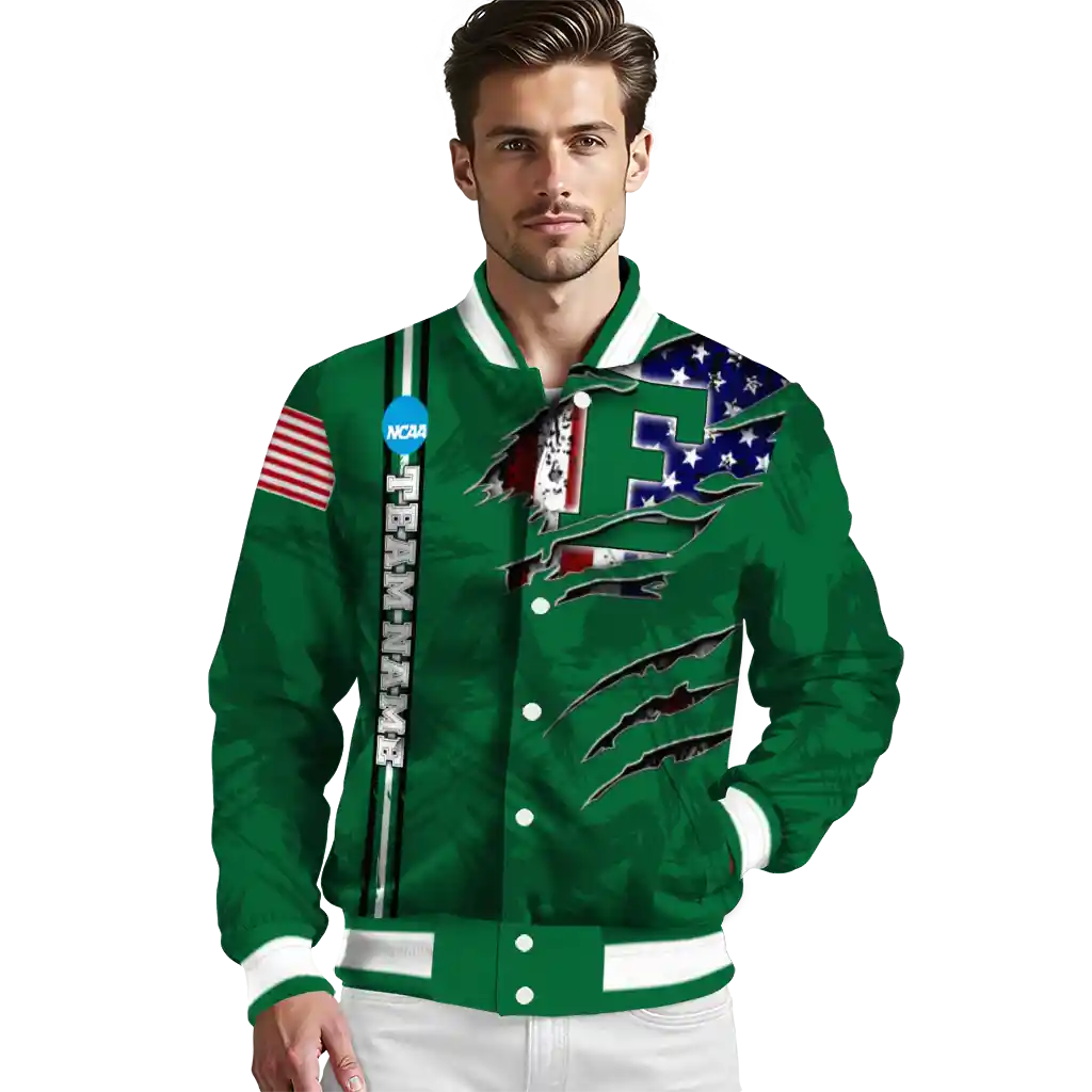 customized eastern michigan eagles usa flag claws green varsity jacket high quality customized eastern michigan eagles usa flag claws green varsity jacket high quality