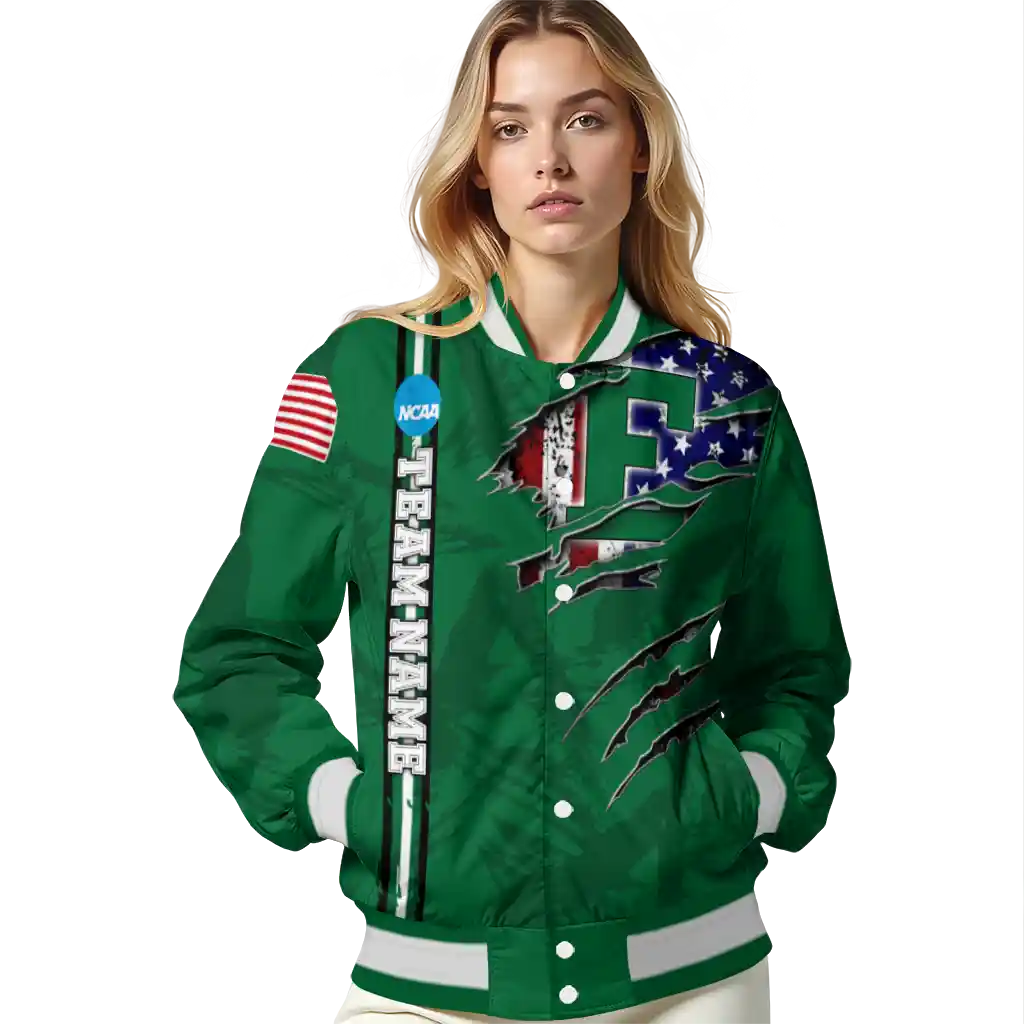 customized eastern michigan eagles usa flag claws green varsity jacket latest model customized eastern michigan eagles usa flag claws green varsity jacket latest model