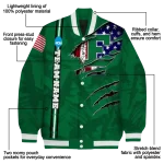 customized eastern michigan eagles usa flag claws green varsity jacket best selling