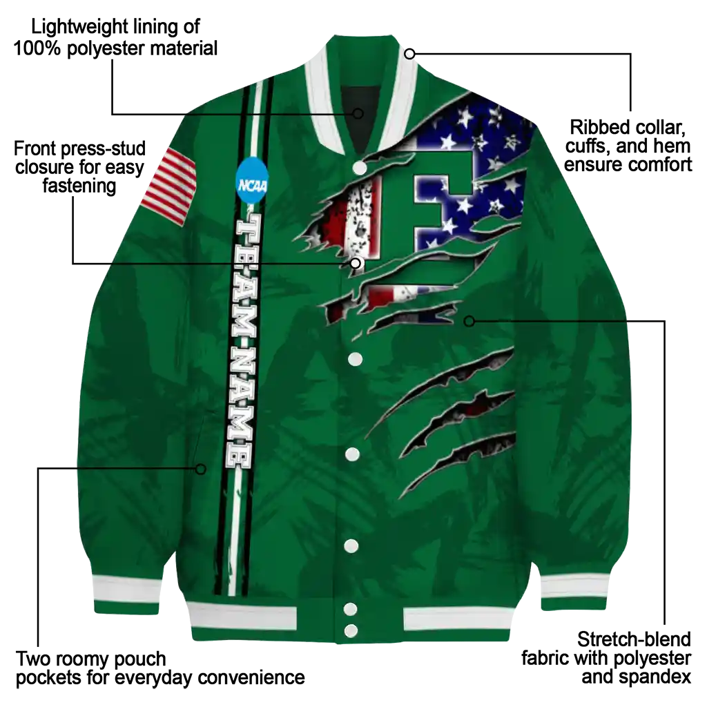 customized eastern michigan eagles usa flag claws green varsity jacket new arrival customized eastern michigan eagles usa flag claws green varsity jacket new arrival