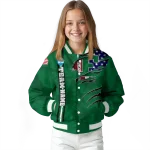 customized eastern michigan eagles usa flag claws green varsity jacket best selling