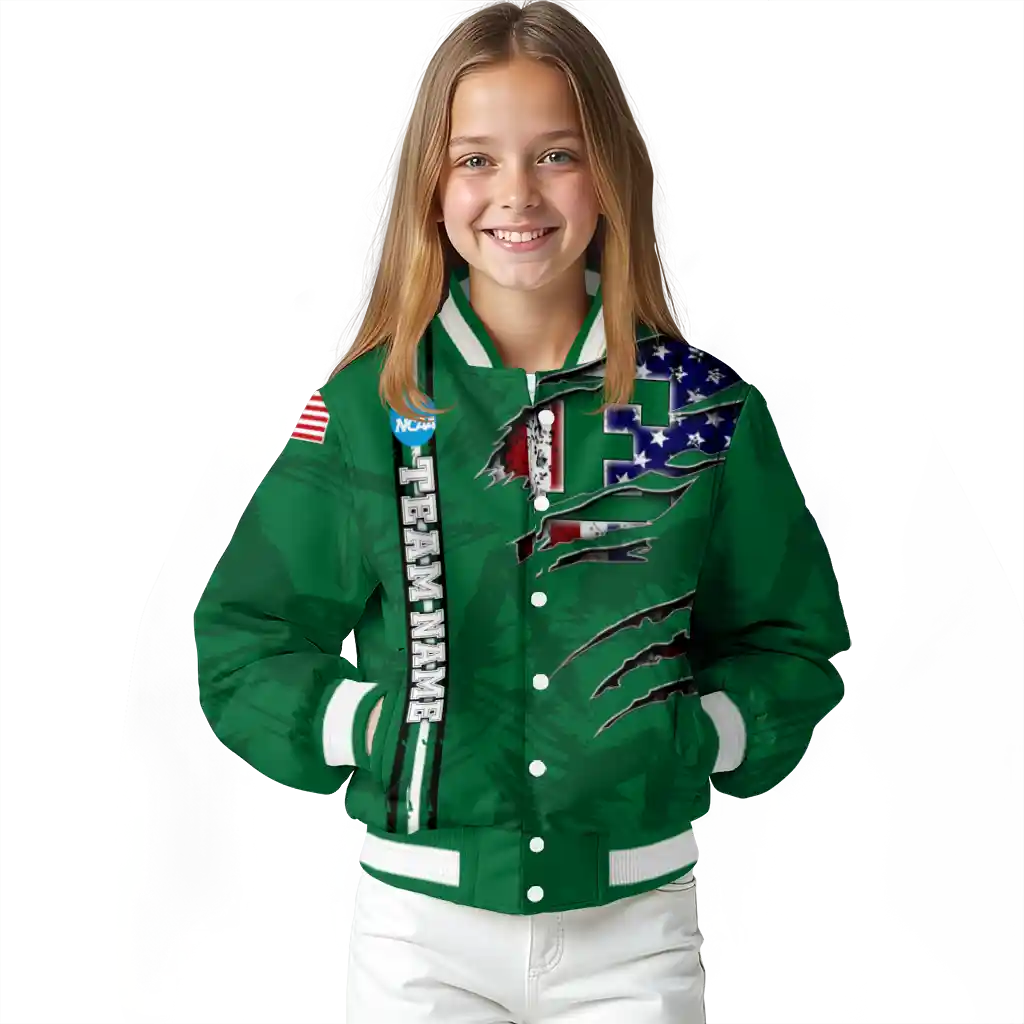 customized eastern michigan eagles usa flag claws green varsity jacket top rated customized eastern michigan eagles usa flag claws green varsity jacket top rated