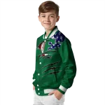 customized eastern michigan eagles usa flag claws green varsity jacket best selling
