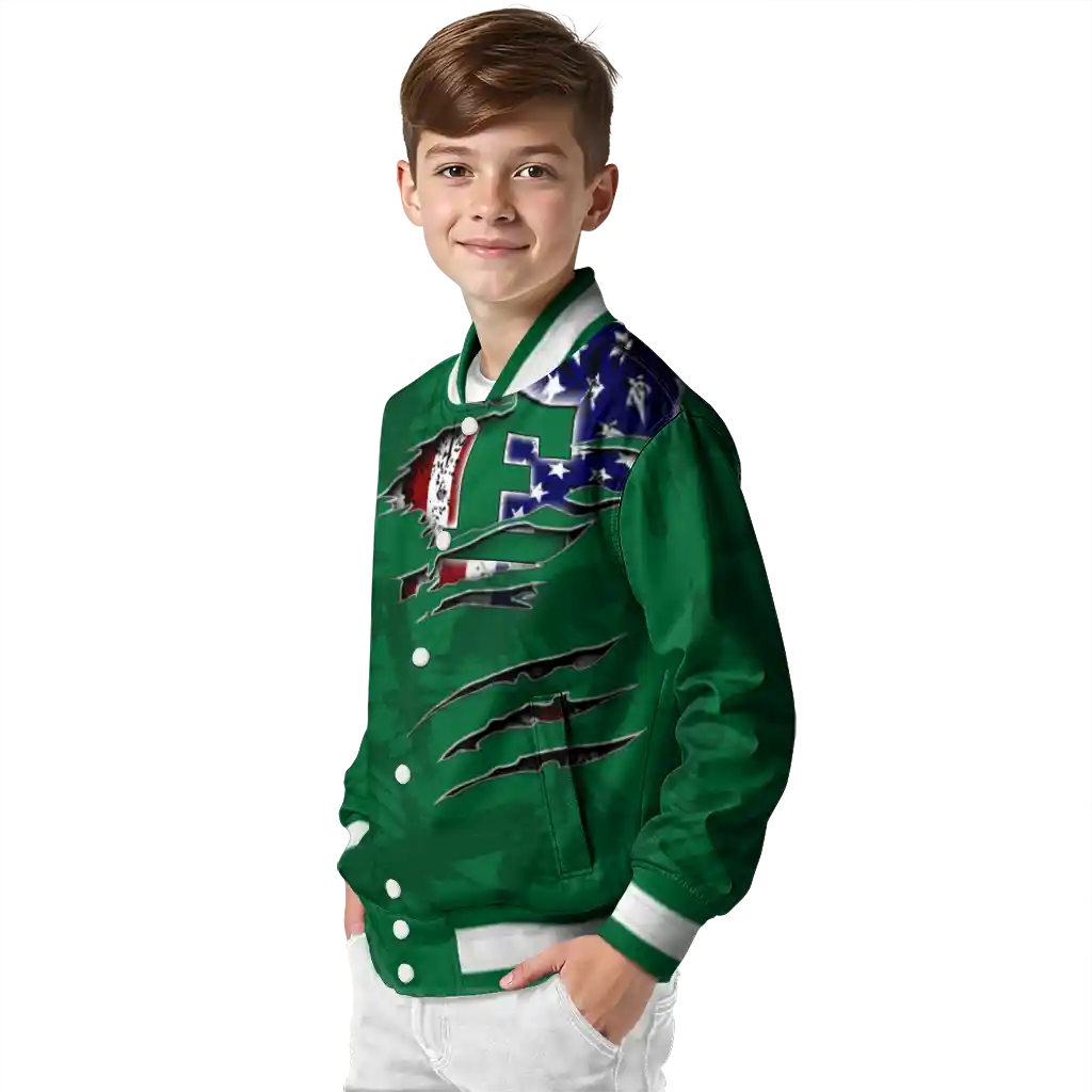 customized eastern michigan eagles usa flag claws green varsity jacket trendy customized eastern michigan eagles usa flag claws green varsity jacket trendy