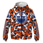 customized edmonton oilers camouflage mashup blue windbreaker jacket best selling