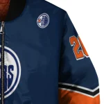 customized edmonton oilers chevron style blue bomber jacket best selling