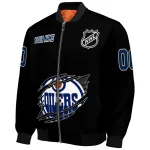 customized edmonton oilers claw cut black bomber jacket best selling