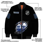 customized edmonton oilers claw cut black bomber jacket best selling