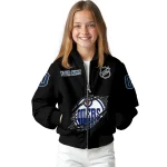 customized edmonton oilers claw cut black bomber jacket best selling
