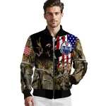 customized edmonton oilers patriot deer camouflage bomber jacket best selling