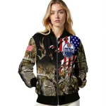 customized edmonton oilers patriot deer camouflage bomber jacket best selling