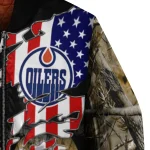 customized edmonton oilers patriot deer camouflage bomber jacket best selling