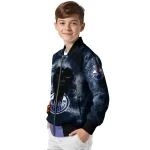 customized edmonton oilers skull cluster blue bomber jacket best selling