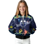 customized edmonton oilers spongebob playtime blue bomber jacket best selling