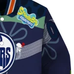 customized edmonton oilers spongebob playtime blue varsity jacket best selling