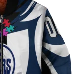 customized edmonton oilers stars and stripes slashes blue bomber jacket best selling