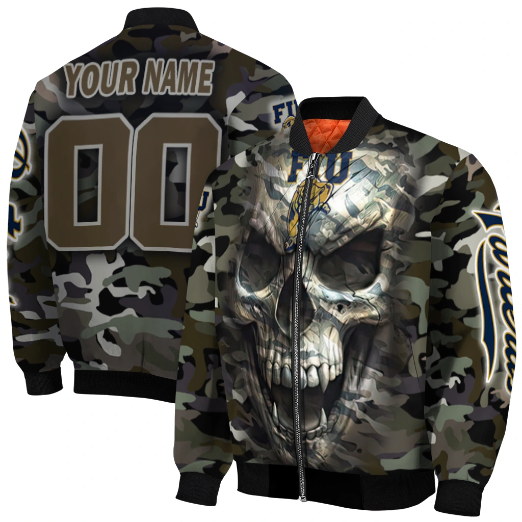 customized fiu panthers camouflage skull camouflage bomber jacket best selling customized fiu panthers camouflage skull camouflage bomber jacket best selling