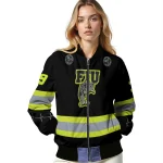customized fiu panthers heartbeat accent black green bomber jacket best selling
