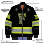 customized fiu panthers heartbeat accent black green bomber jacket best selling