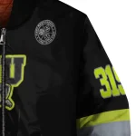 customized fiu panthers heartbeat accent black green bomber jacket best selling