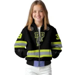 customized fiu panthers heartbeat accent black green bomber jacket best selling