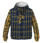 customized fiu panthers lightning strike grid blue windbreaker jacket best selling