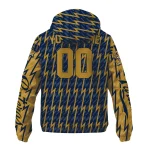 customized fiu panthers lightning strike grid blue windbreaker jacket best selling