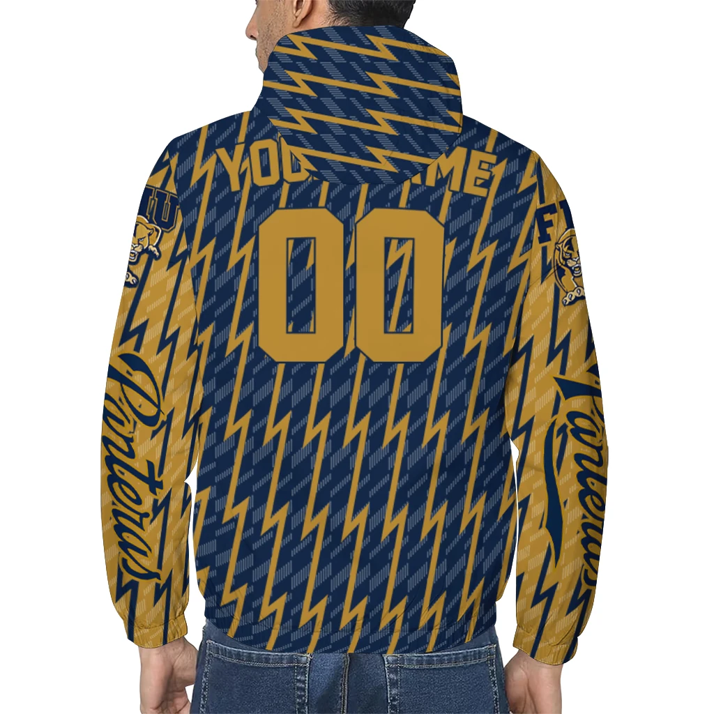 customized fiu panthers lightning strike grid blue windbreaker jacket trendy customized fiu panthers lightning strike grid blue windbreaker jacket trendy