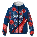 customized florida atlantic owls blossoms helmet blue windbreaker jacket best selling