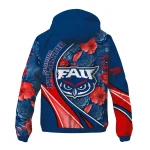 customized florida atlantic owls blossoms helmet blue windbreaker jacket best selling