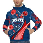 customized florida atlantic owls blossoms helmet blue windbreaker jacket best selling