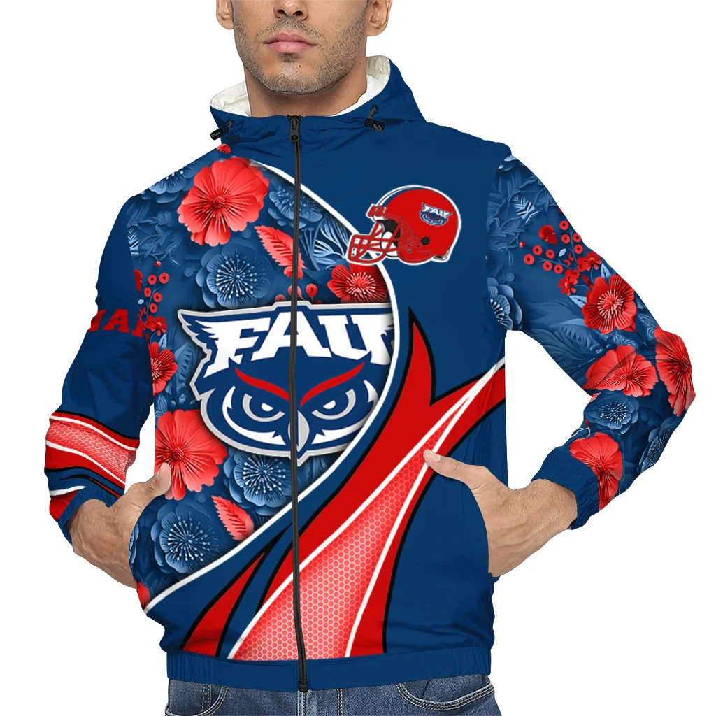 customized florida atlantic owls blossoms helmet blue windbreaker jacket top rated customized florida atlantic owls blossoms helmet blue windbreaker jacket top rated