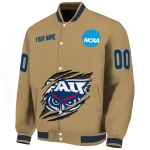 customized florida atlantic owls claw effect beige varsity jacket best selling