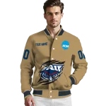 customized florida atlantic owls claw effect beige varsity jacket best selling