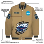 customized florida atlantic owls claw effect beige varsity jacket best selling