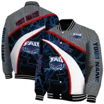 customized florida atlantic owls electric flash blue varsity jacket best selling