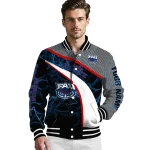 customized florida atlantic owls electric flash blue varsity jacket best selling