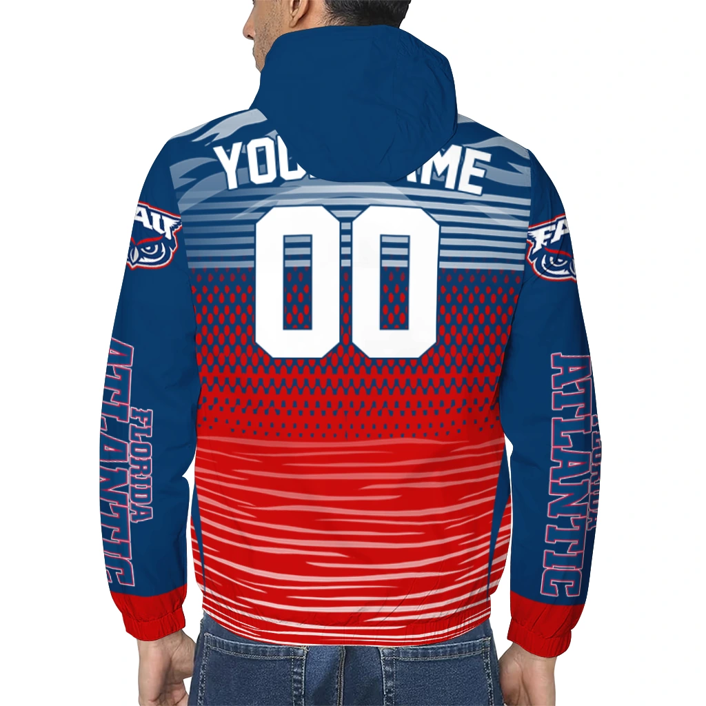 customized florida atlantic owls pattern layers blue windbreaker jacket trendy customized florida atlantic owls pattern layers blue windbreaker jacket trendy