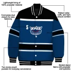 customized florida atlantic owls stripe statement blue black varsity jacket best selling