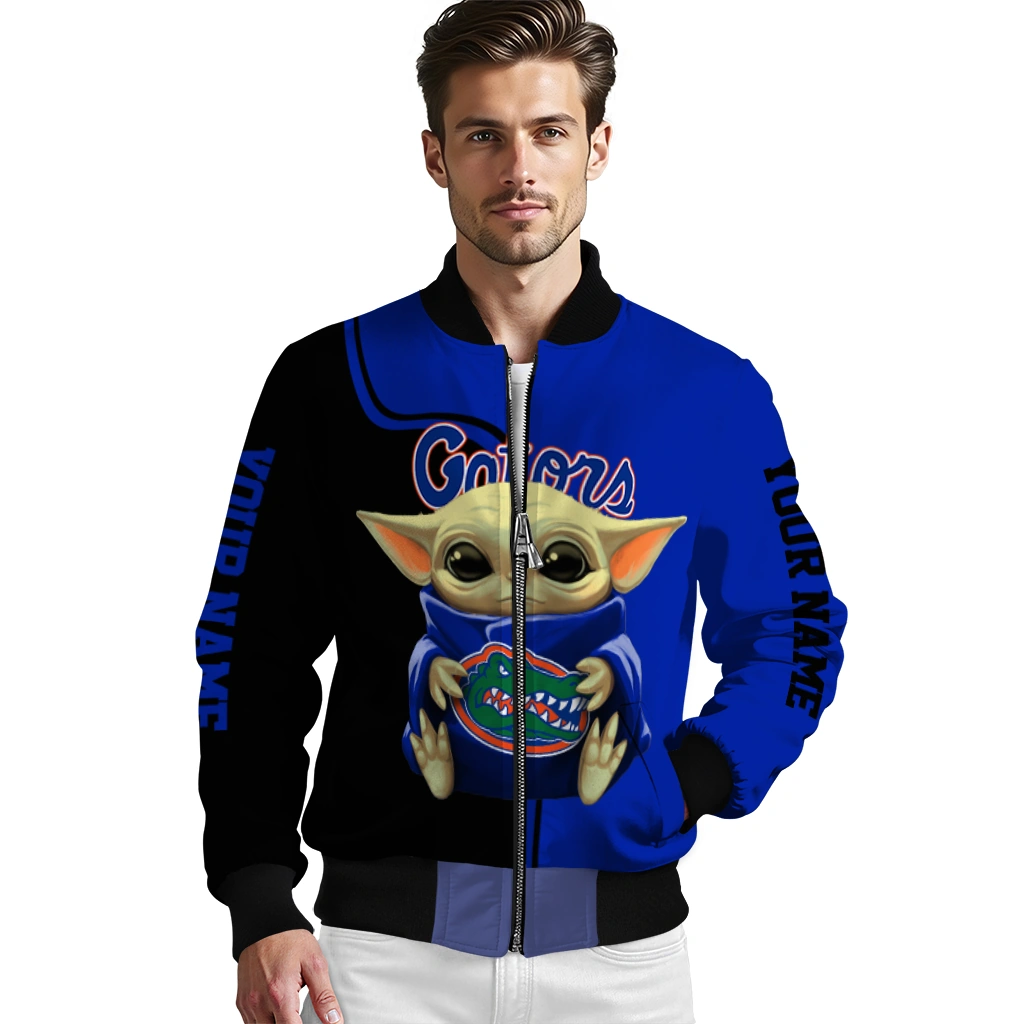 customized florida gators adorable yoda blue black bomber jacket high quality customized florida gators adorable yoda blue black bomber jacket high quality
