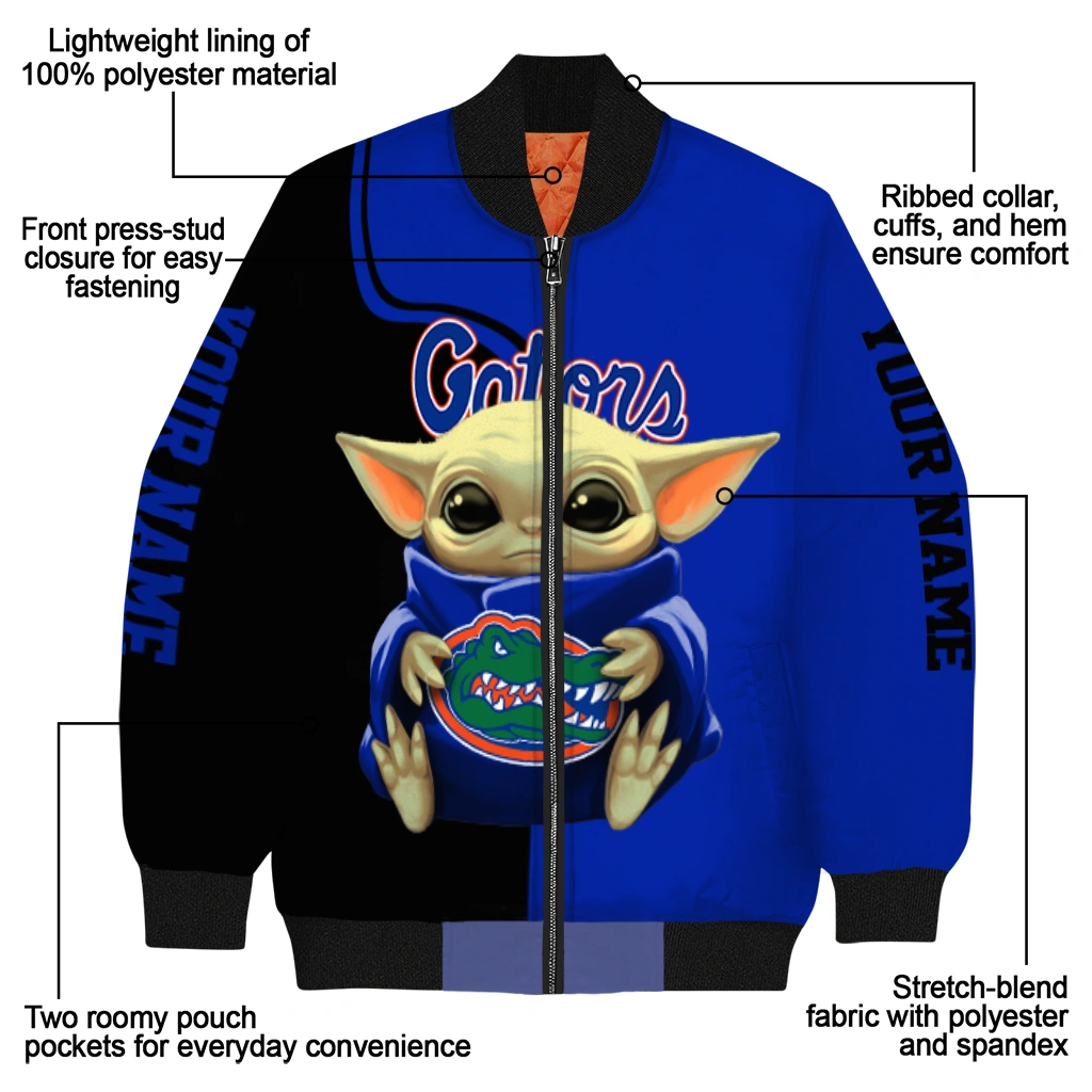 customized florida gators adorable yoda blue black bomber jacket new arrival customized florida gators adorable yoda blue black bomber jacket new arrival