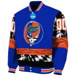 customized florida gators circle skull blue black varsity jacket best selling