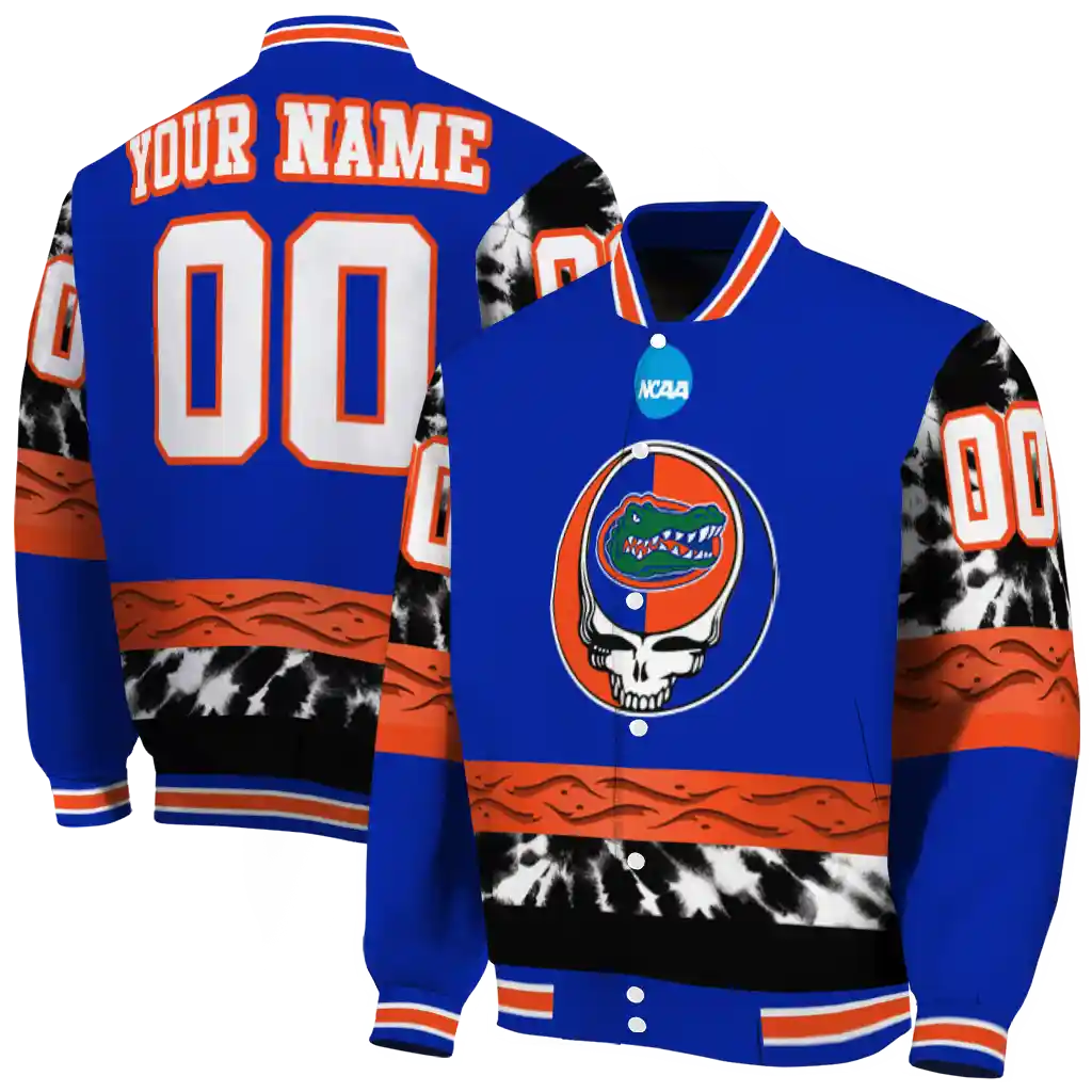 customized florida gators circle skull blue black varsity jacket fashion forward customized florida gators circle skull blue black varsity jacket fashion forward