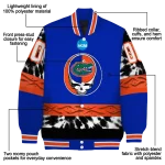customized florida gators circle skull blue black varsity jacket best selling