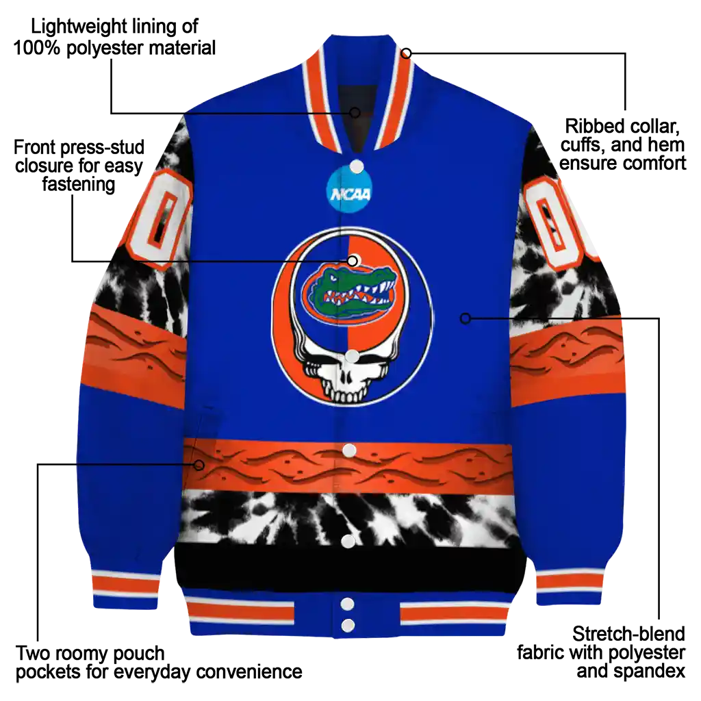 customized florida gators circle skull blue black varsity jacket new arrival customized florida gators circle skull blue black varsity jacket new arrival